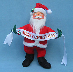 Annalee 12" Santa Holding Merry Christmas Banner - Mint - 571106