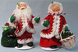 Annalee 9" Peppermint Mr & Mrs Santa - Near Mint - 5900-5901-07