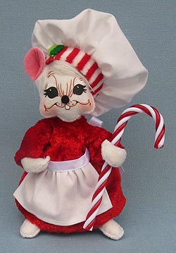 Annalee 6" Girl Candycane Chef Mouse 2014 - Mint - 600214