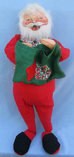 Annalee 29" Santa with Vest & Cardholder Sack - Near Mint - 1982 - 601082