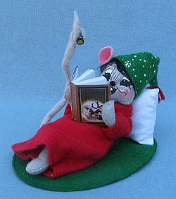 Annalee 6" Snuggle Mouse Reading Book with Flashlight - Mint - 601211