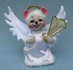 Annalee 6" Angel Mouse with Harp - Near Mint - 601410