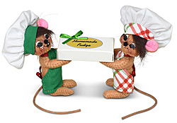 Annalee 3" Christmas Fudge Chef Mice 2024 - Mint - 610024