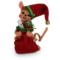 Annalee 6" Jinglebell Santa Mouse 2018 - Mint - 610518