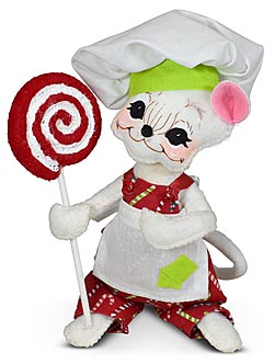 Annalee 6" Holiday Sweets Lollipop Chef Mouse 2023 - Mint - 610823