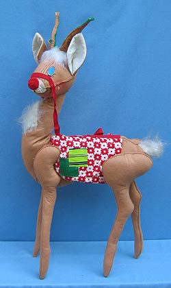 Annalee 36" Reindeer with Closed Eyes & Red Nose - Excellent - 670071