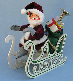 Annalee 7" Victorian Santa in Sleigh - Mint - 681993x