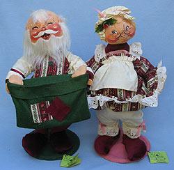 Annalee 18" Mr & Mrs Victorian Santa Cardholders - Very Good - 6862-6864-87a