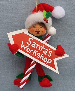 Annalee 5" Santa's Workshop Elf Ornament 2016 - Mint - 701016