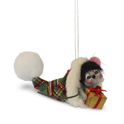 Annalee 3" Plaid Tidings Mouse in Santa Hat Ornament 2018 - Mint - 710318