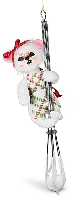 Annalee 3" Christmas Candy Girl Chef Mouse Ornament 2024 - Mint - 710624