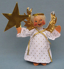 Annalee 7" Tree Top Angel with Gold Wings - Mint - Signed - 713088s