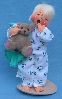 Annalee 7" Sweet Dreams Kid with Teddy Bear - Mint - 722800