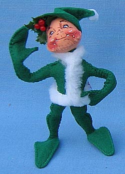 Annalee 5" Green Christmas Elf - Mint / Near Mint - 734194ox