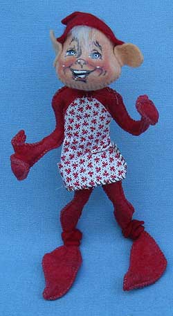 Annalee 7" Red Workshop Elf with Apron - Excellent - 735063ra