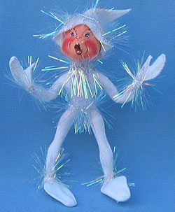 Annalee 10" White Frosty New Years Elf - Mint - 735493yell