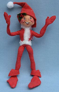 Annalee 10" Red Christmas Elf - Near Mint - 735795a