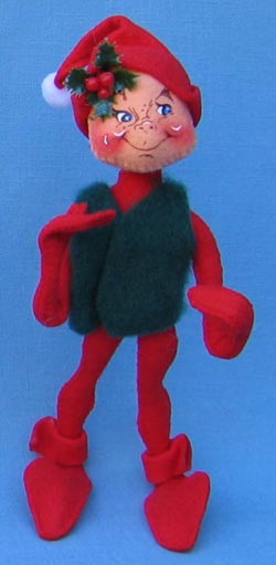 Annalee 10" Red Christmas Elf with Green Vest - Mint - 735799ox