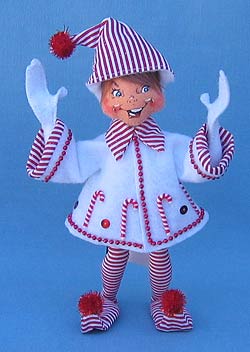 Annalee 9" White Candycane Elf - Mint - 736406