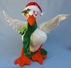 Annalee 24" Christmas Goose with Santa Hat - Mint - 740488