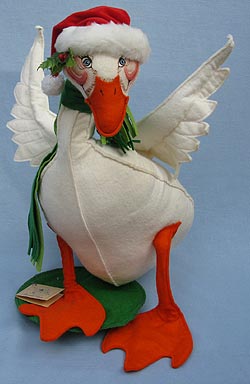 Annalee 24" Christmas Goose with Santa Hat - Excellent - 740489a