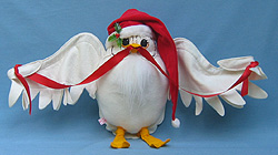 Annalee 18" Snowy Owl with Santa Hat - Mint - 741090