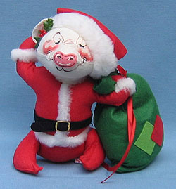 Annalee 10" Santa Pig - Mint - 741490x