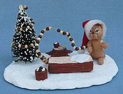 Annalee 3" Christmas Chipmunk Vignette - Mint - Prototype - 742304