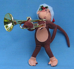 Annalee 5" Christmas Monkey Holding Trumpet - Mint - 743298tr