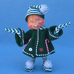 Annalee 5" Green Candycane Elf - Mint - 746406