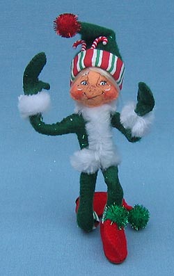 Annalee 5" Green Candystripe Elf - Mint - 746706