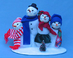 Annalee 7" Snow Friends Lighted Snowman Scene Vignette - Mint - 749802