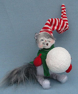 Annalee 4" Snowball Kitty Cat 2014 - Mint - 750014