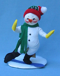 Annalee 7" Snowboarding Snowman - Mint - 750199