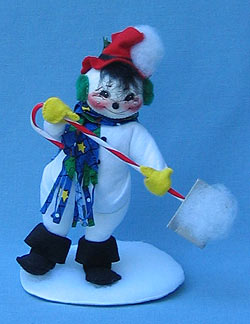 Annalee 7" Shoveling Snowflakes Boy Snowman - Mint - 750598