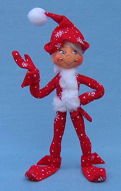 Annalee 9" Red Snowflake Elf - Mint - 750607