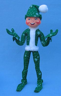 Annalee 14" Green Snowflake Elf - Mint - 751207