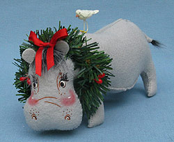 Annalee 8" Holiday Hippo & Oxpecker Bird - Mint - 751710