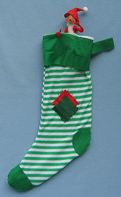 Annalee 10" Elf in 32" Stocking - Near Mint - 755592