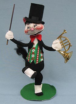 Annalee 15" Jazz Cat with French Horn - Mint - 758585fh1