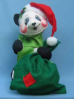 Annalee 18" Christmas Panda Bear with Toy Bag - Mint / Near Mint - 759586