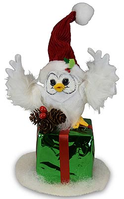 Annalee 3" Snow Fun Owl on Gift 2019 - Mint - 760019