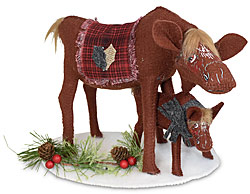 Annalee 7" Plaid & Pine Moose & Calf 2023 - Mint - 760723