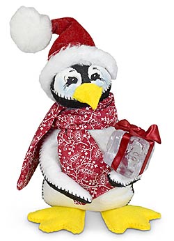 Annalee 7" Poinsettia Penguin with Ice Cube 2023 - Mint - 760923