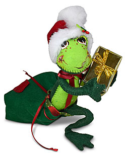 Annalee 10" Yuletide Frog in Santa Bag 2024 - Mint - 761024