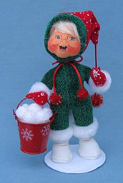 Annalee 9" Snowball Kid in Green - Mint - 763907