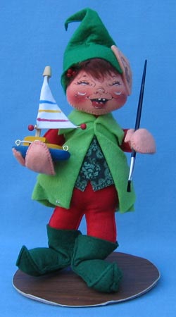 Annalee 12" Santa's Helper Elf Painting Boat - Mint - 764691xo