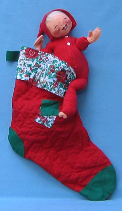 Annalee 18" PJ Kid with 2' Christmas Stocking - Mint - 765894xo