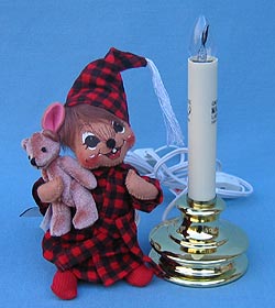 Annalee 6" Candlestick Mouse with Teddy Bear - Mint - 769004