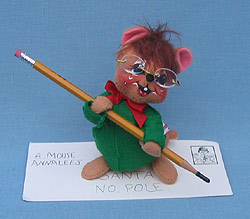 Annalee 7" Letter to Santa Mouse with Glasses - Mint / Near Mint - 775196